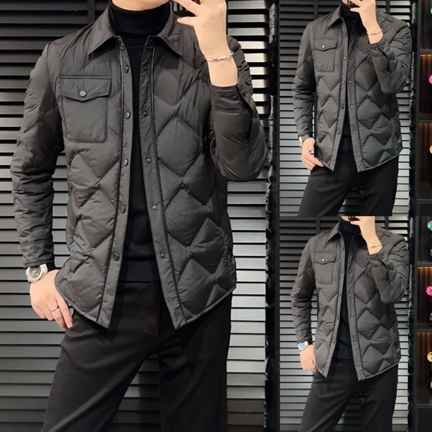 小雨男装｜冬季·高奢定制翻领行政羽绒服羽绒夹克H