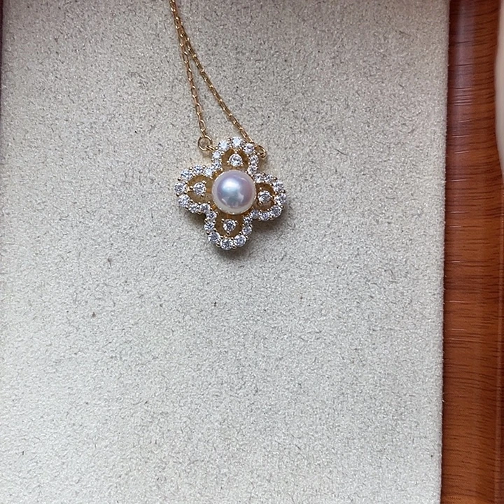 海水珍珠银S925镶嵌颈饰