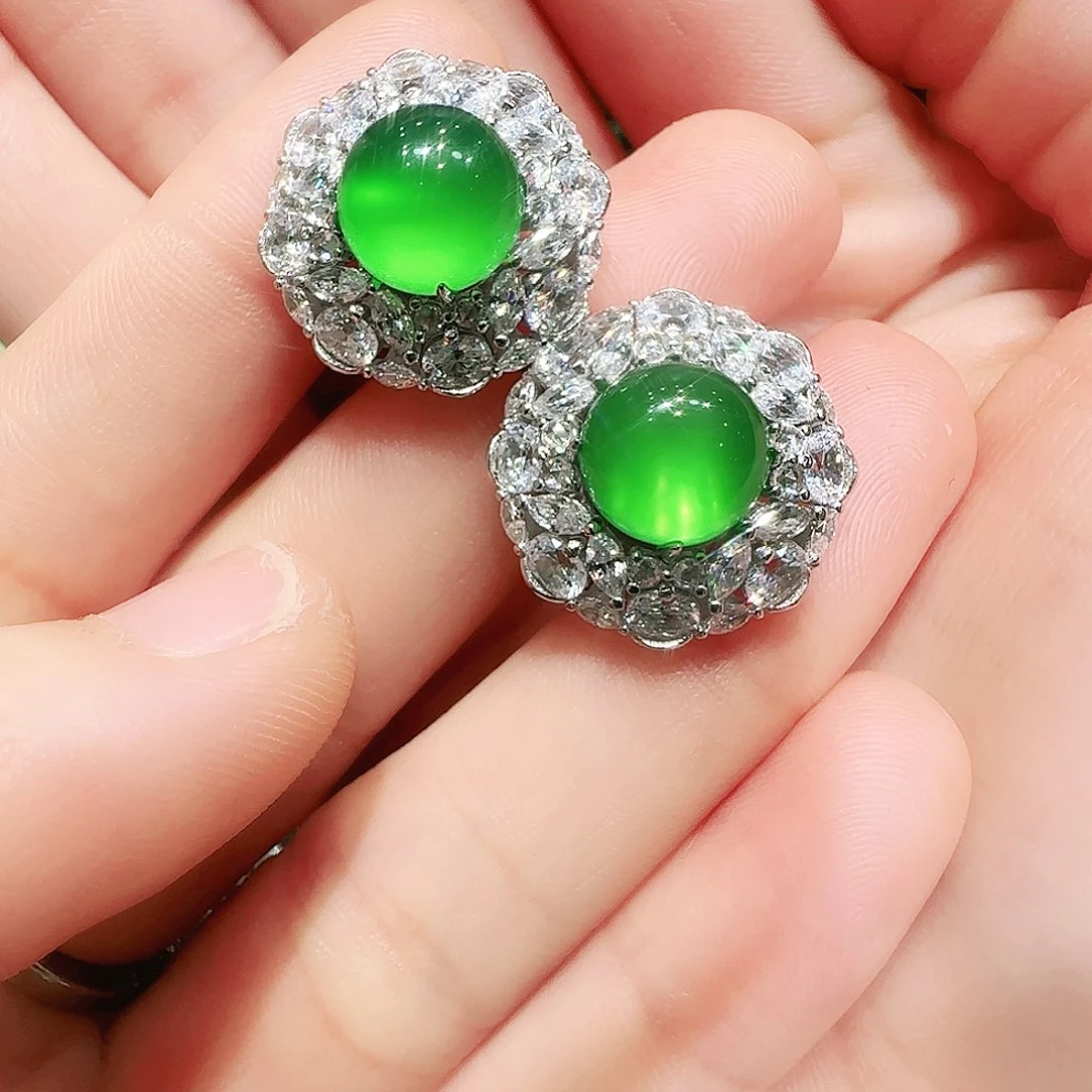 玛瑙/玉髓耳钉未镶嵌