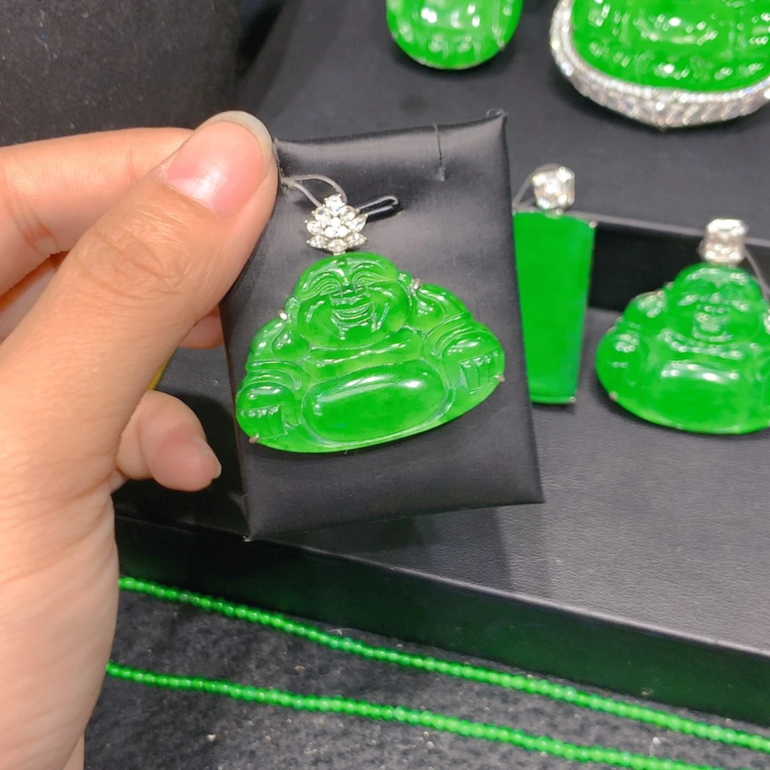 颈饰银S925镶嵌翡翠008855