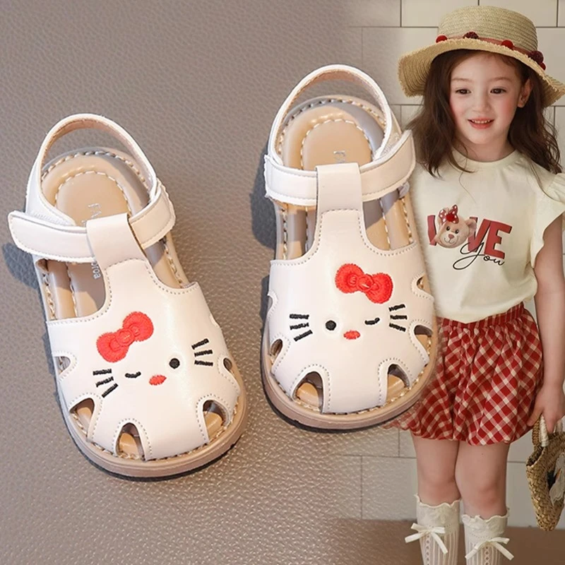 ABC女童包头凉鞋2025新款夏季儿童软底沙滩鞋卡通可爱宝宝鞋子潮