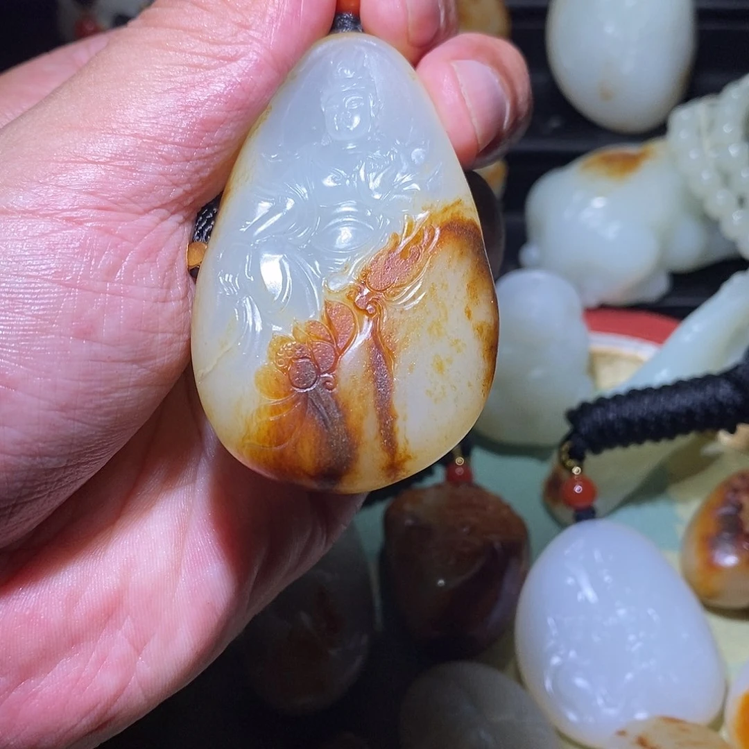 和田玉未镶嵌挂件和****收