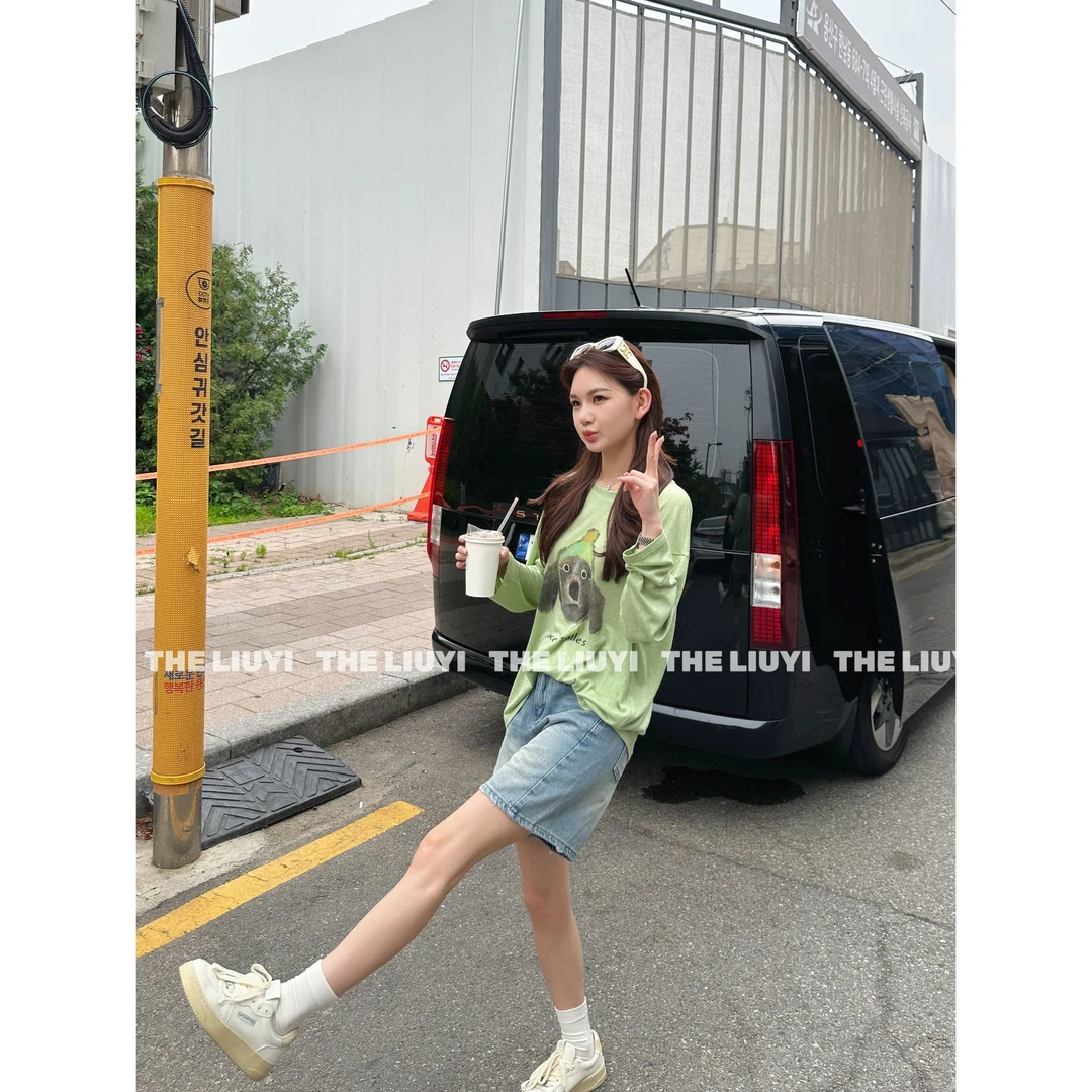 【LIUYI】星冰乐~新款小狗长袖薄款T恤56154