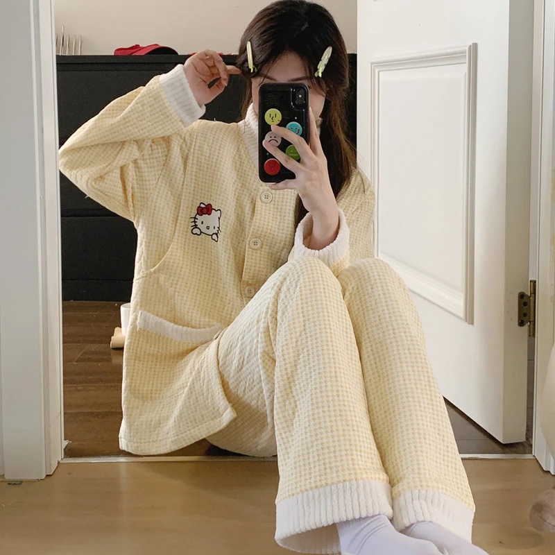 空气棉月子服11-12月份产妇秋冬季纯棉产后大码孕妇睡衣哺乳喂奶