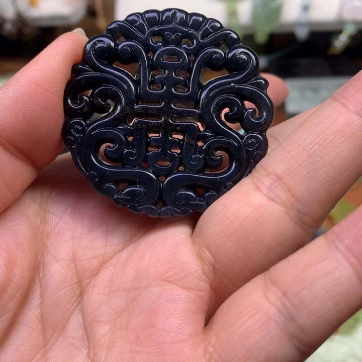 蛇纹石玉合金颈饰