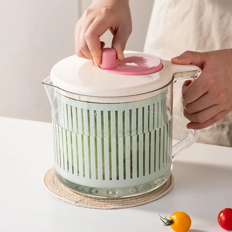 蔬菜脱水器食品级家用沙拉旋转甩干器脱水神器厨房沥水手动甩水器