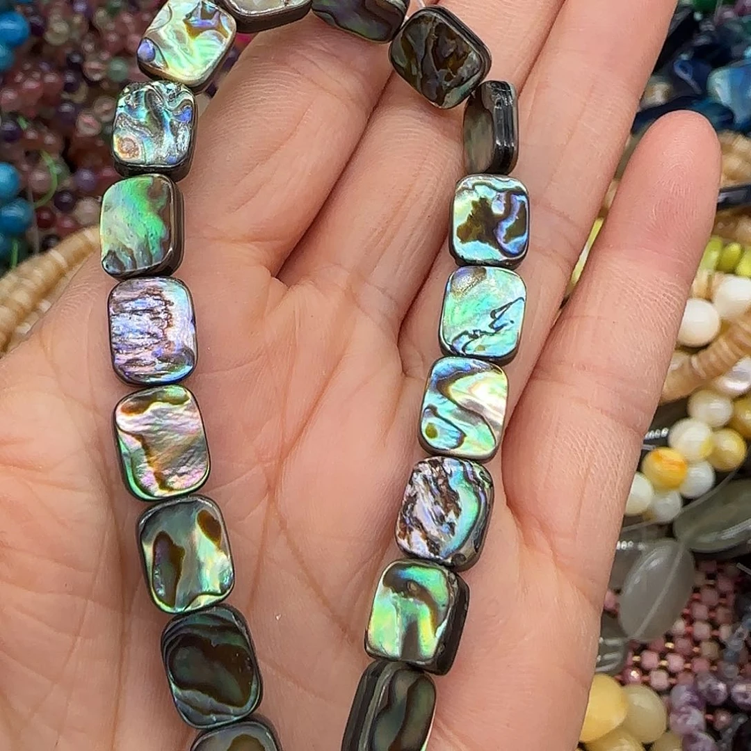 玛瑙/玉髓合金珠宝半成品鲍鱼贝8mm半条