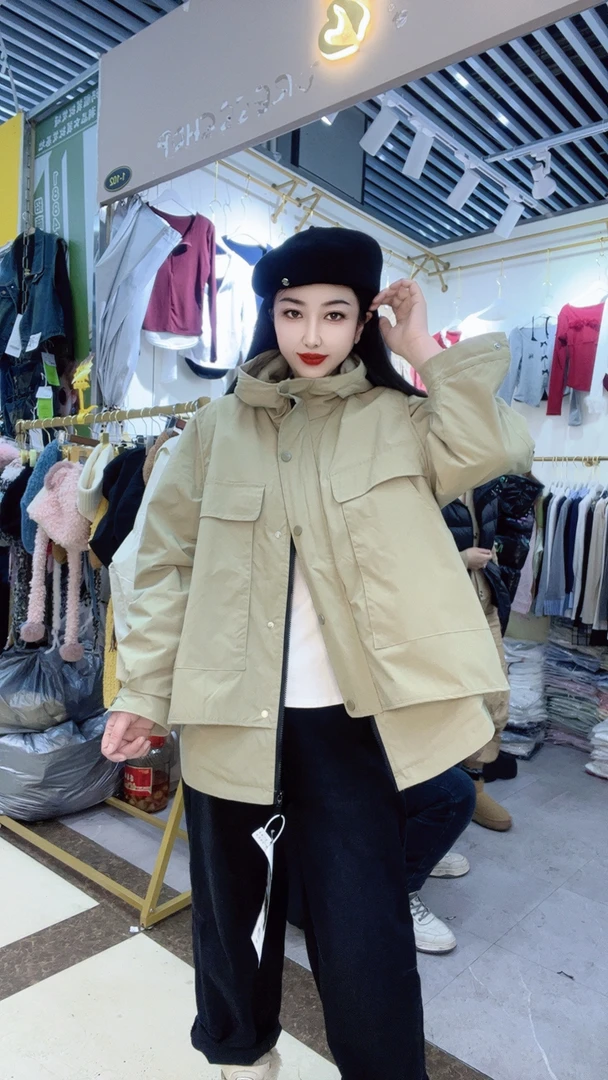 欧货韩版宽松拉链假两件套