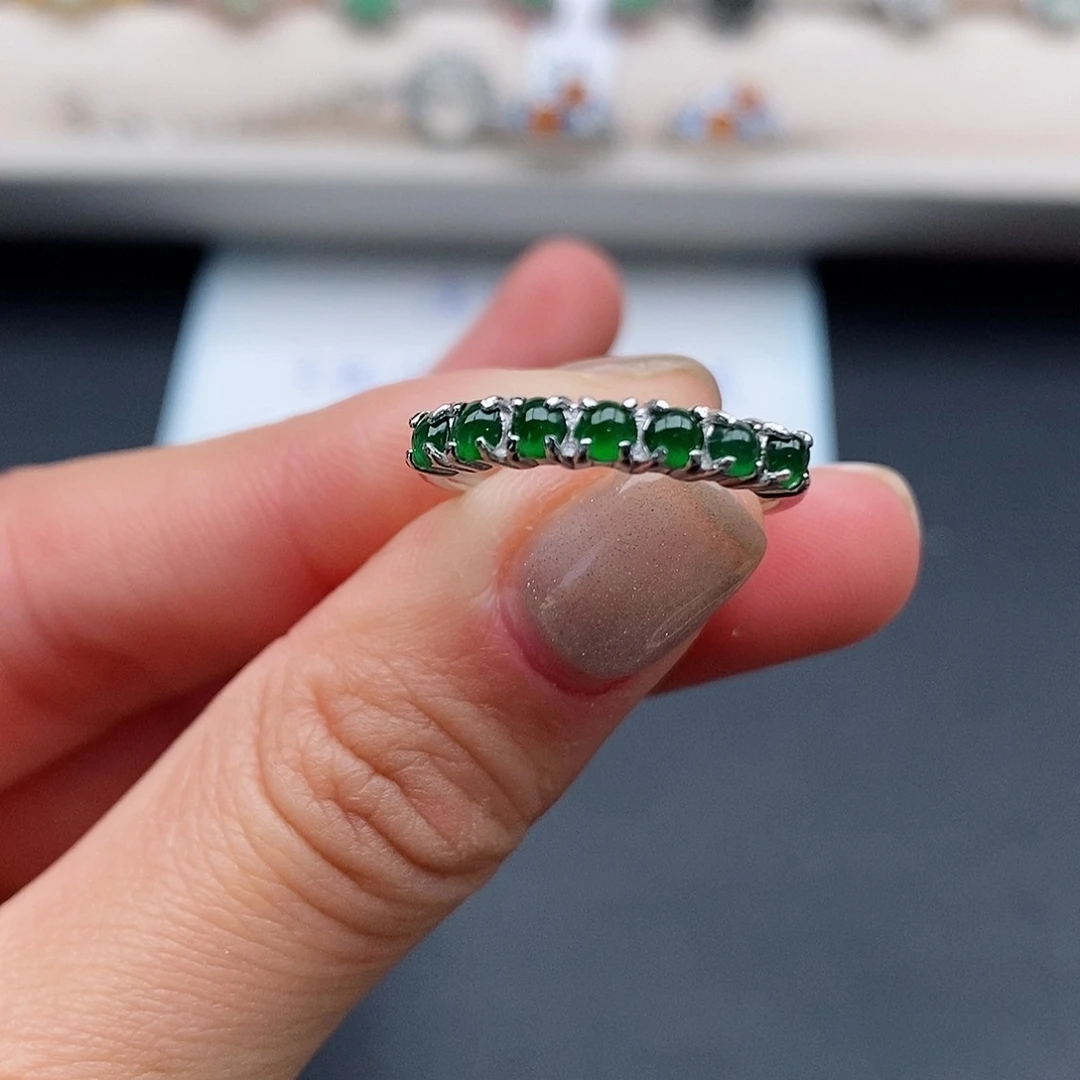 啊***呜翡翠银S925镶嵌戒指哈哈哈哈哈哈哈