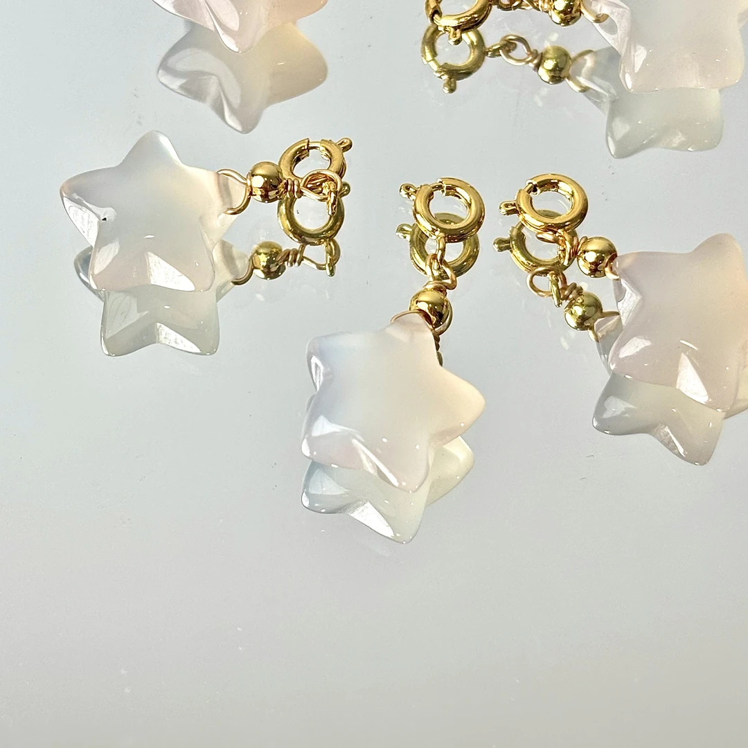 【星光】白玛瑙星星吊坠（不含链）面小仙多样性发其一