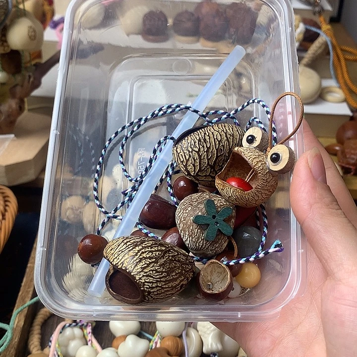 吊坠千眼菩提呱呱来财大嘴熊材料包下单自己备注哪款