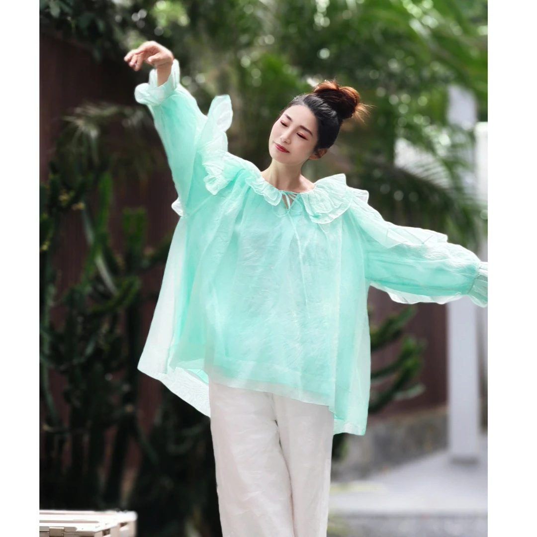 5680彬壹冉早春新款时尚气质飘逸桑蚕丝春秋上衣连衣裙