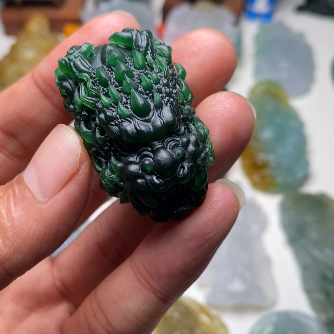 定制翡翠未镶嵌天然A货翡翠龙头