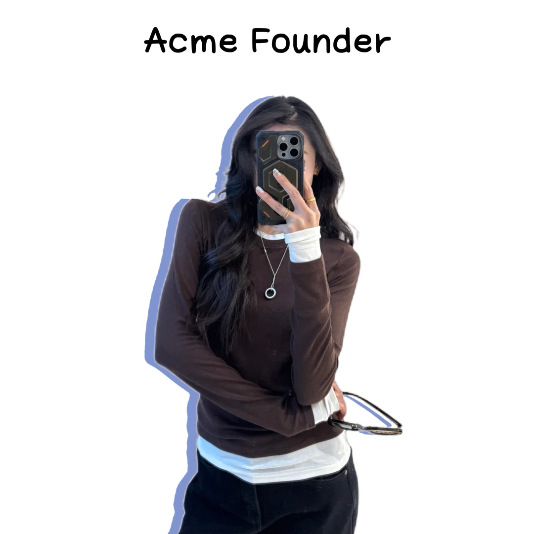 Acme Founder | 假两件拼色打底衫长袖T恤