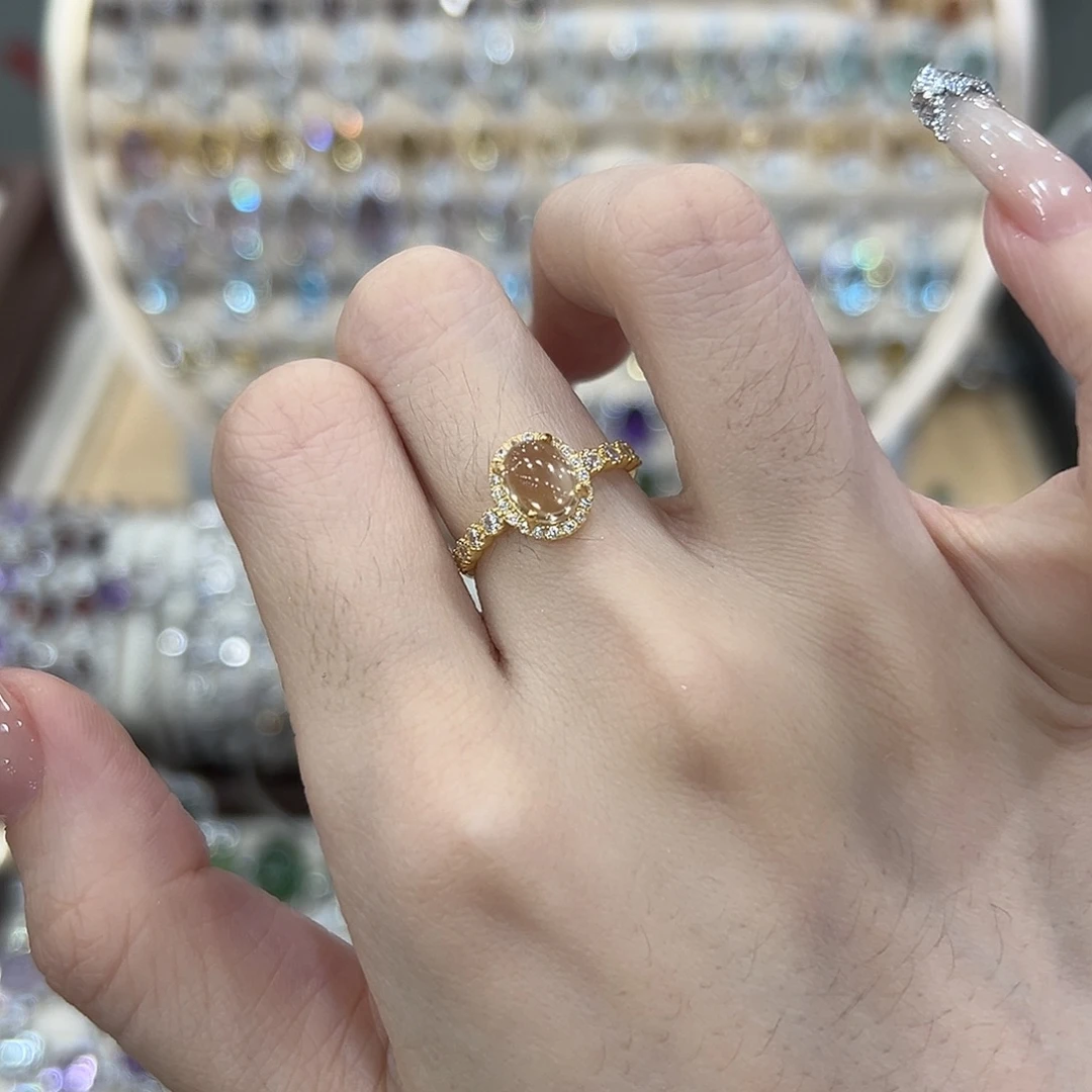 银S925镶嵌戒指黄晶