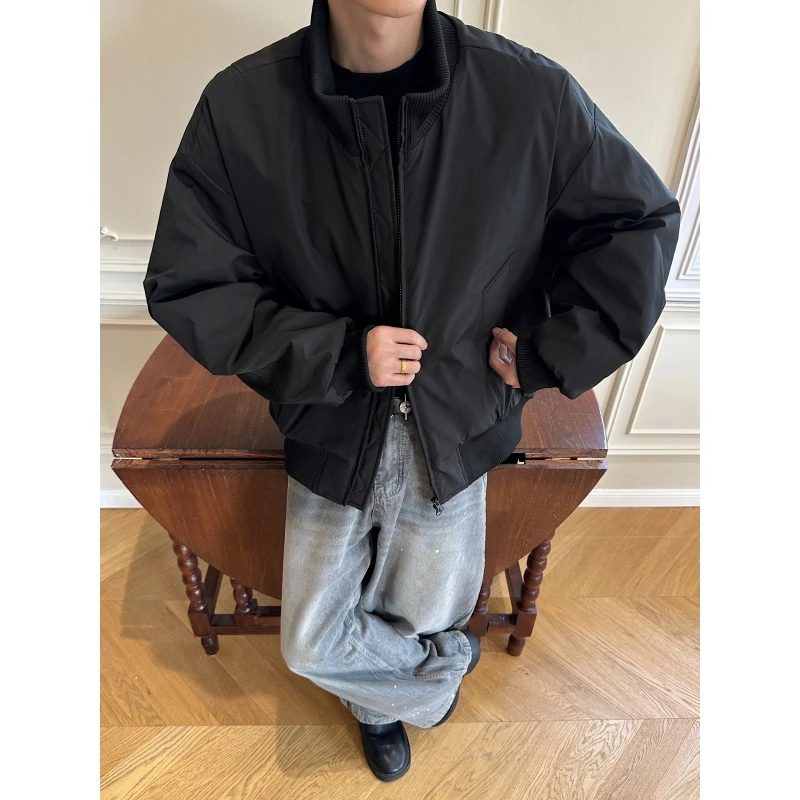 美式飞行员短款夹克棉服男秋冬高级感潮流bomber廓形棉衣休闲外套