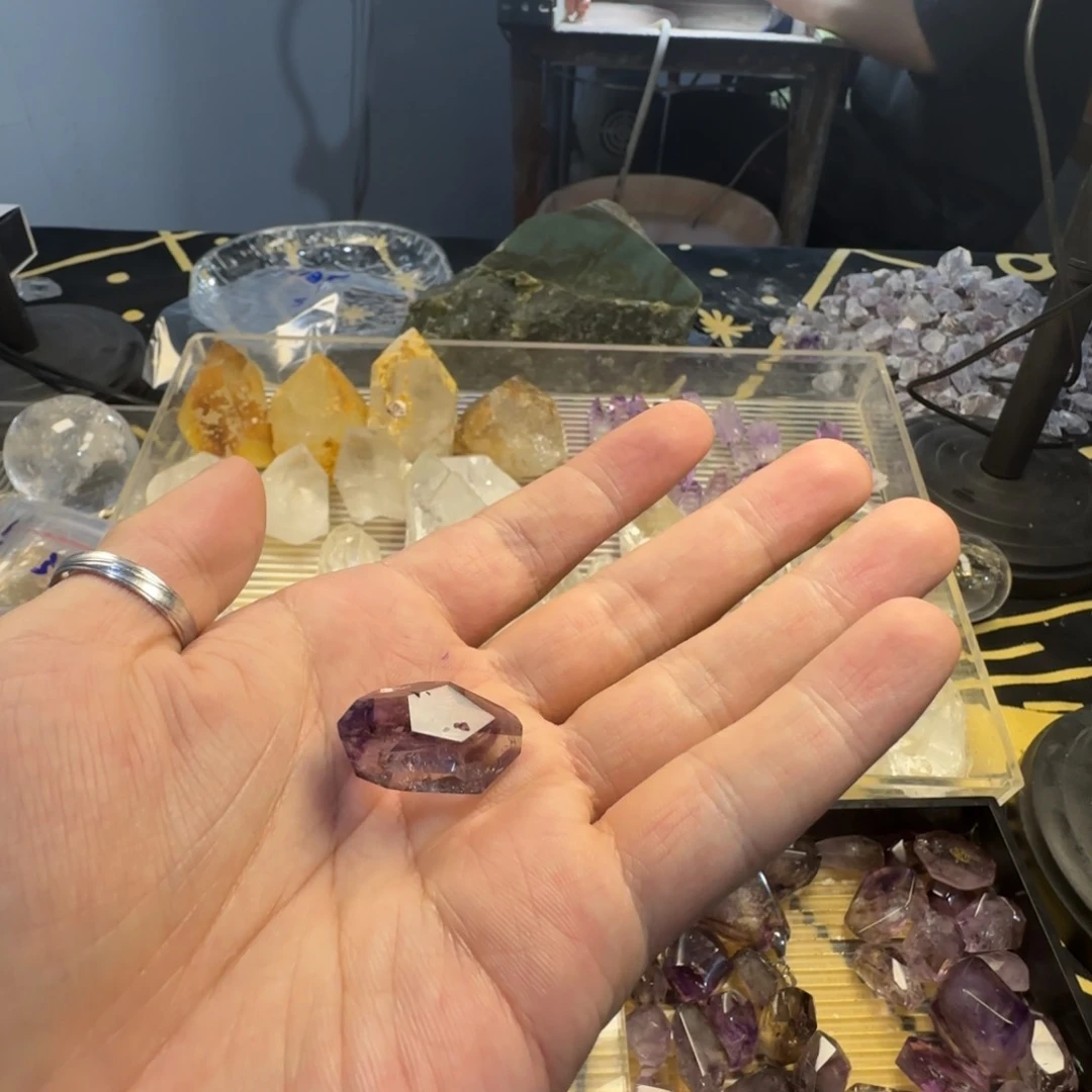 用***4紫晶珠宝半成品银S925镶嵌紫超七