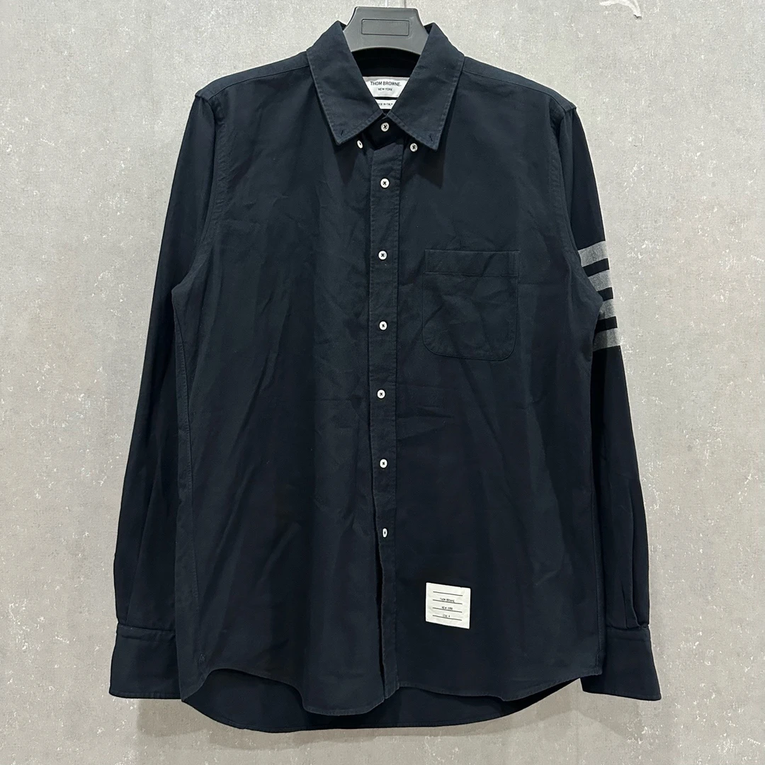99新 THOMBROWNE 藏蓝色四条杠衬衫4码/005630
