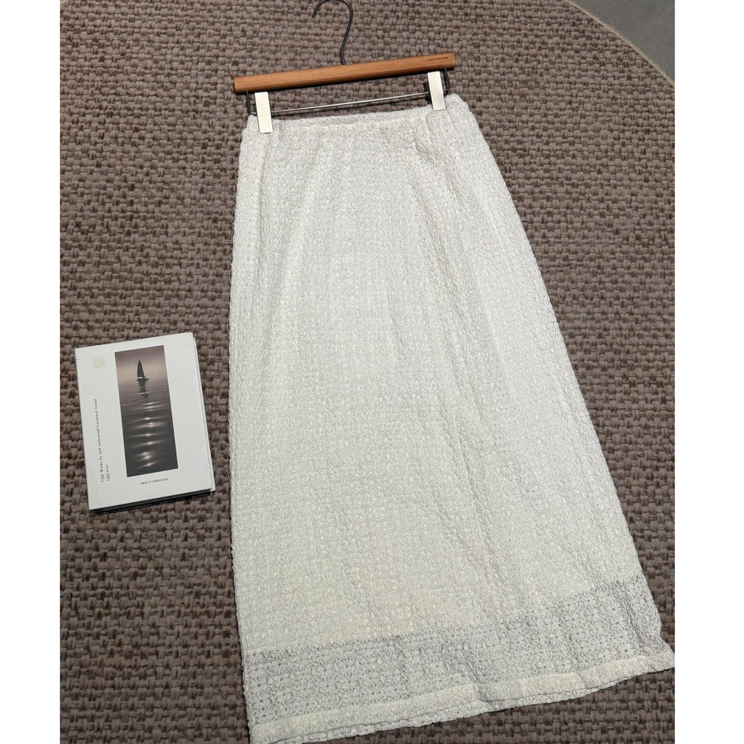 【淡雅白茶】初恋裙时尚休闲气质百搭白色松紧腰半身裙子女