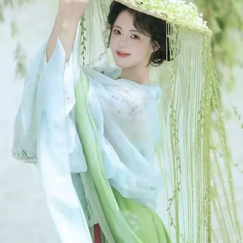 杨柳意帷帽汉服斗笠纱帽古风超长流苏防晒超仙纱幔帽子拍照道具