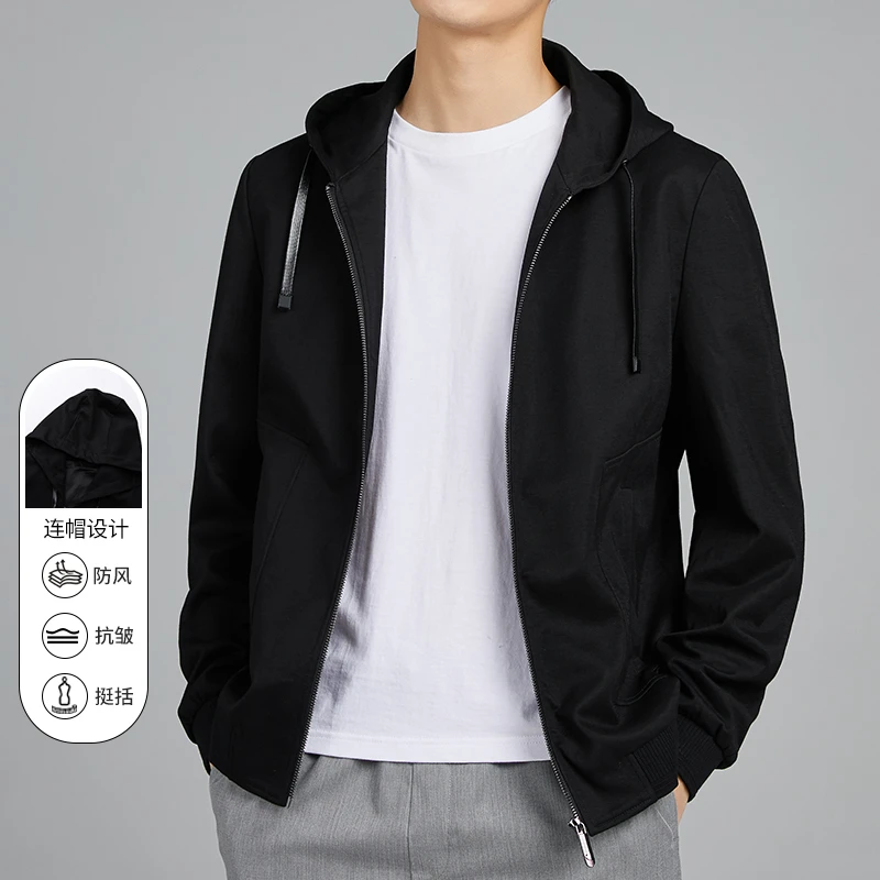 春季净色休闲连帽夹克V9L37800