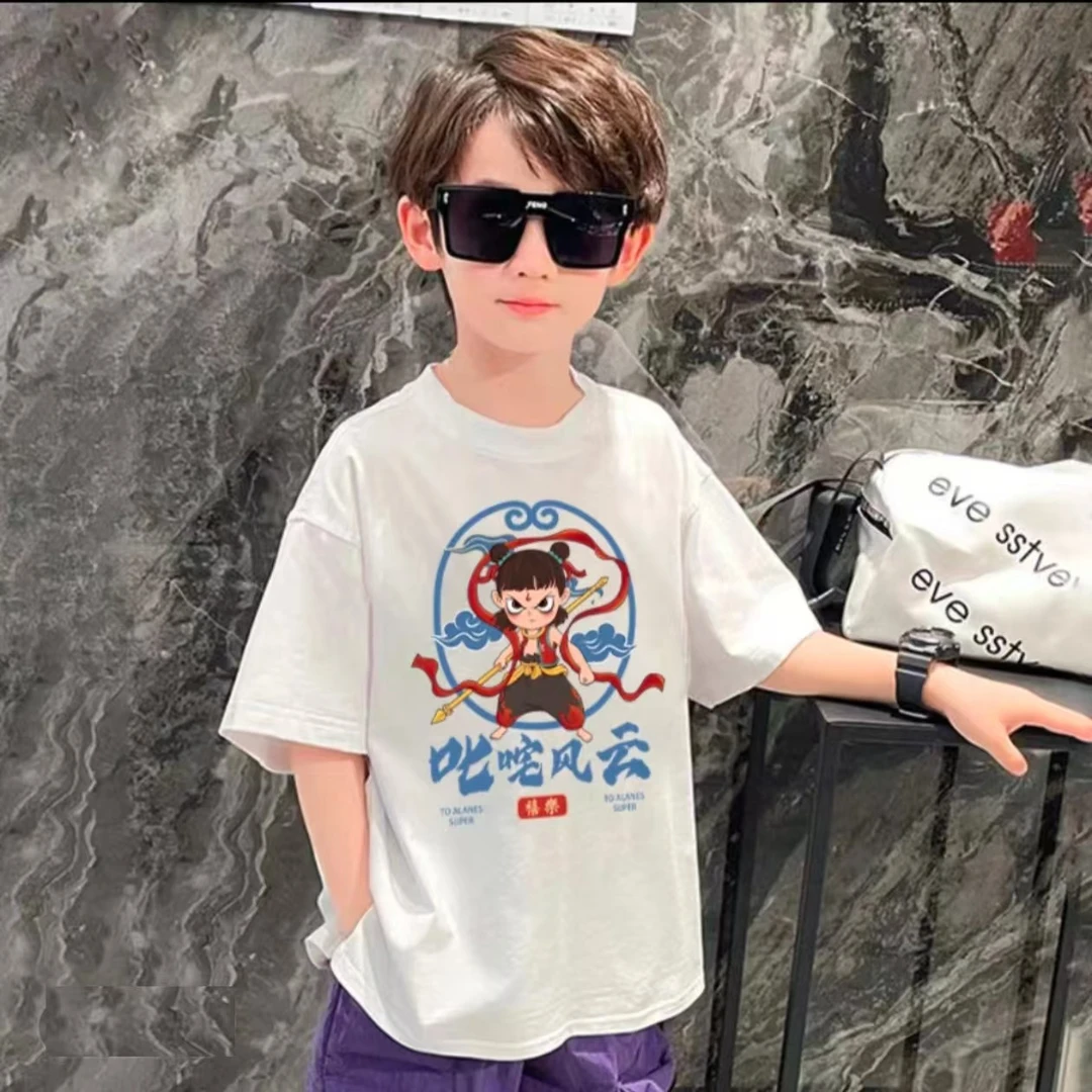 【哪吒敖丙】短袖100绵男女童t恤·亲子款上衣半袖打底衫洋气