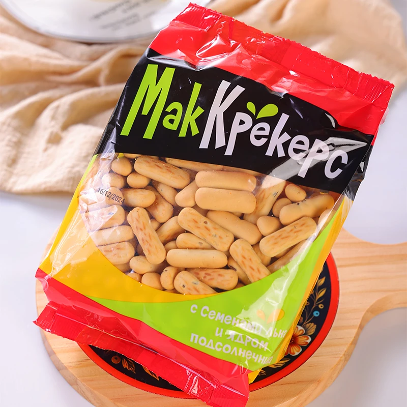 俄罗斯进口粗粮饼干少油少盐亚麻籽早餐手指饼干休闲零食饱腹代餐