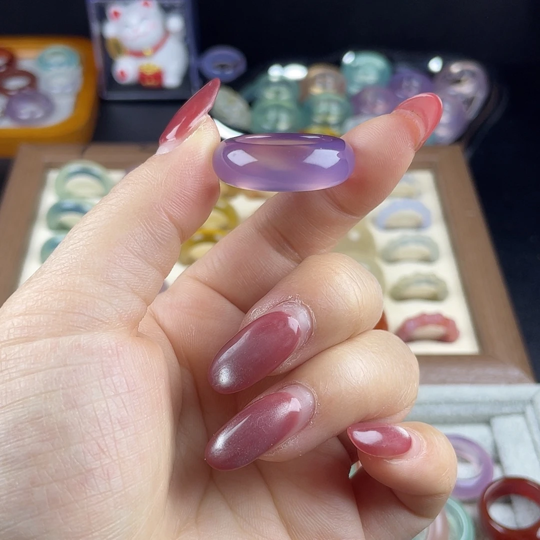 玛瑙/玉髓合金戒指港19直径18+不退换A05