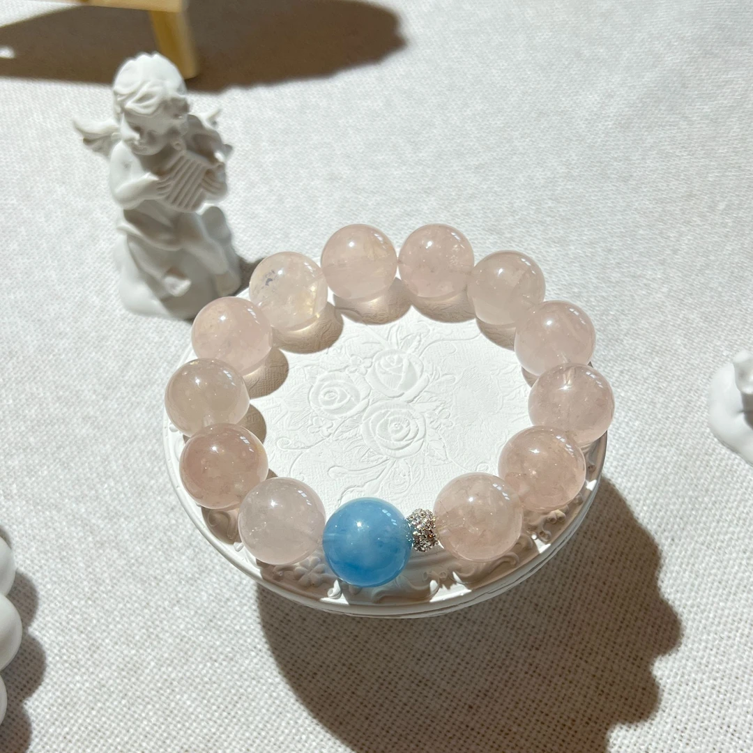 【喜饰原创 芭比】14mm粉水晶手串 481 颜色微差多样性发货