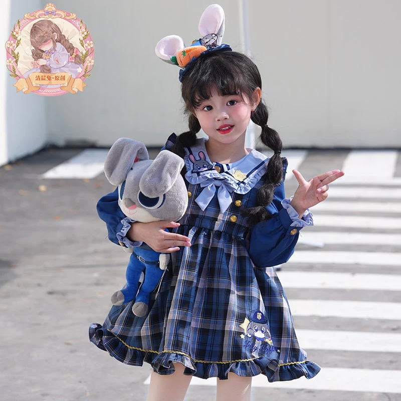 女童2025春秋两件套洛丽塔Lolita公主裙生日cos兔子警官连衣裙