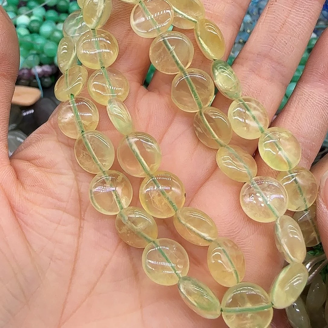 玛瑙/玉髓合金珠宝半成品葡萄石10mm一条