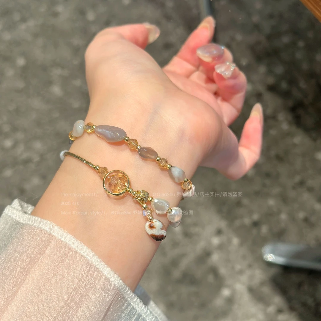 铜合金仿珍珠手链 B071 新中式复古珠珠多层手链时尚国潮串珠手串