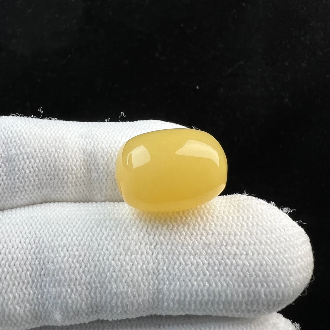 Y8224天然原矿蜜蜡 鸡油黄桶珠14x19mm2.2克抖音基地质检发货