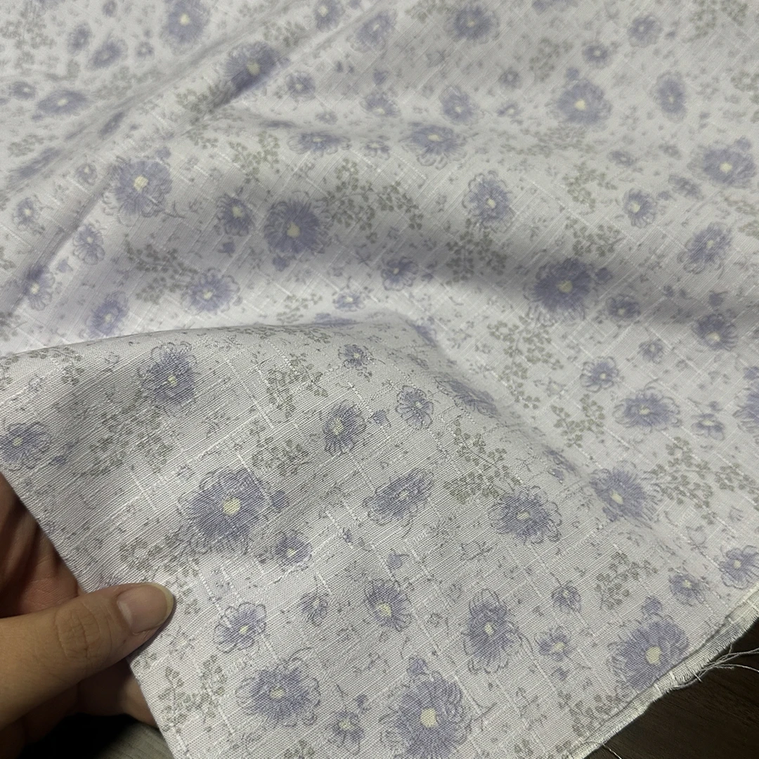 3米 日本 紫花 纯棉布料面料（宽1.1左右）