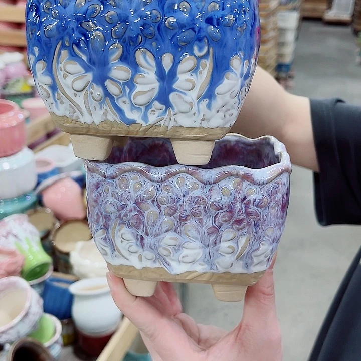 有孔，凑10元包邮陶瓷花盆发货！