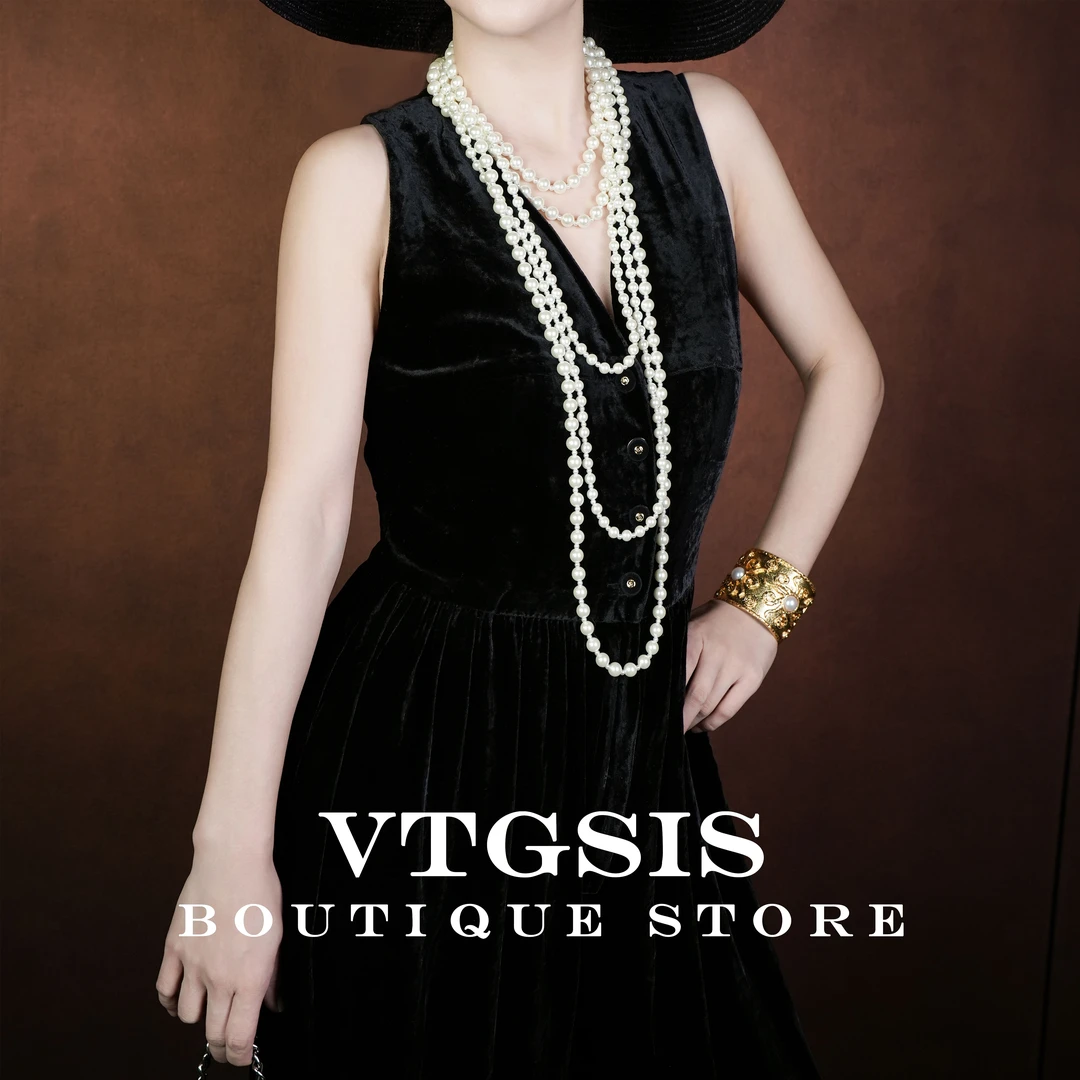 VTGSIS 合金仿珍珠项链 罗芙娜夫人多层项链个性高级感叠戴女3697