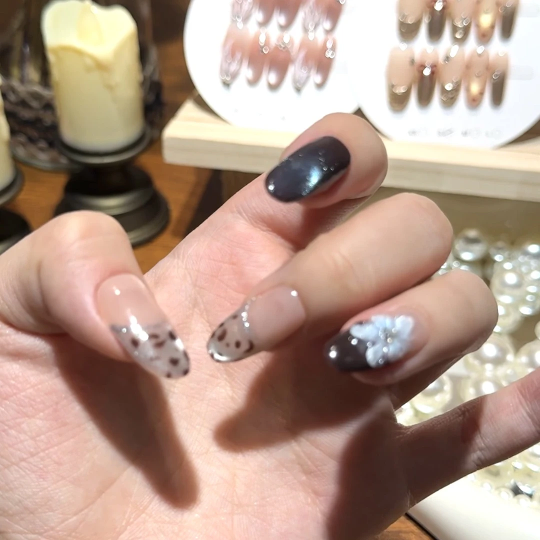 Y006【花豹影】秋冬纯手工高级显白豹纹猫眼（拍1发6全套工具）