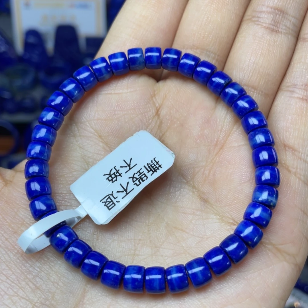 青金石未镶嵌6×4mm直切手串