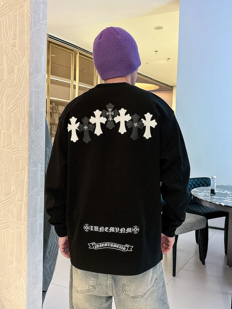 【九亿专属】情侣款长袖圆领宽松百搭潮流时尚休闲轻奢重工设计3588