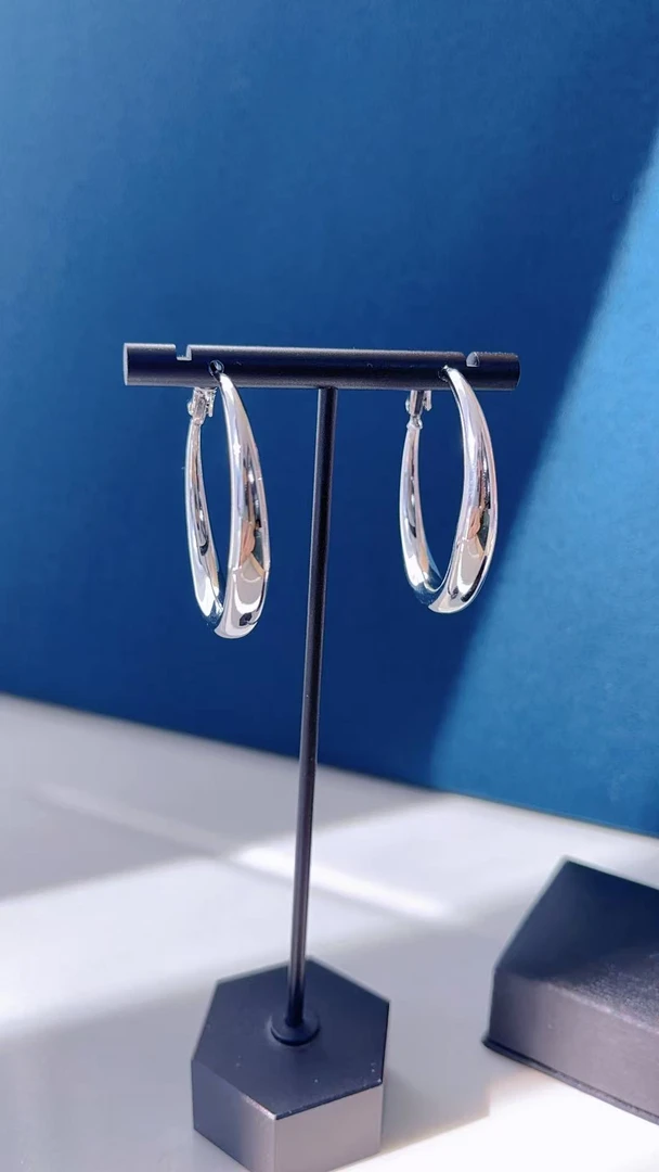 铜合金锆石耳饰 露思同款4厘米经典休闲时尚耳环0158圈圈