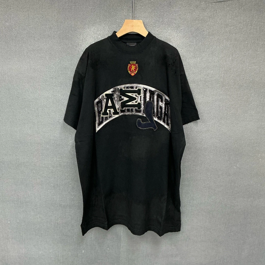 未使用 Balenciaga/巴黎世家 曼联泥染破坏短袖全新带吊2码/2716