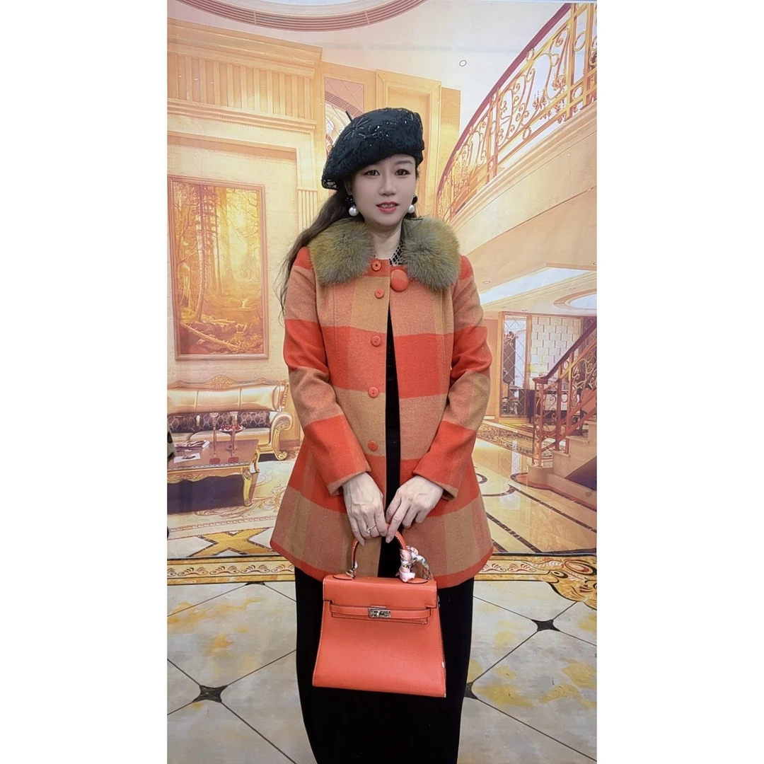 012秋冬洋气羊毛呢外套高贵气质加厚羊绒呢子大衣