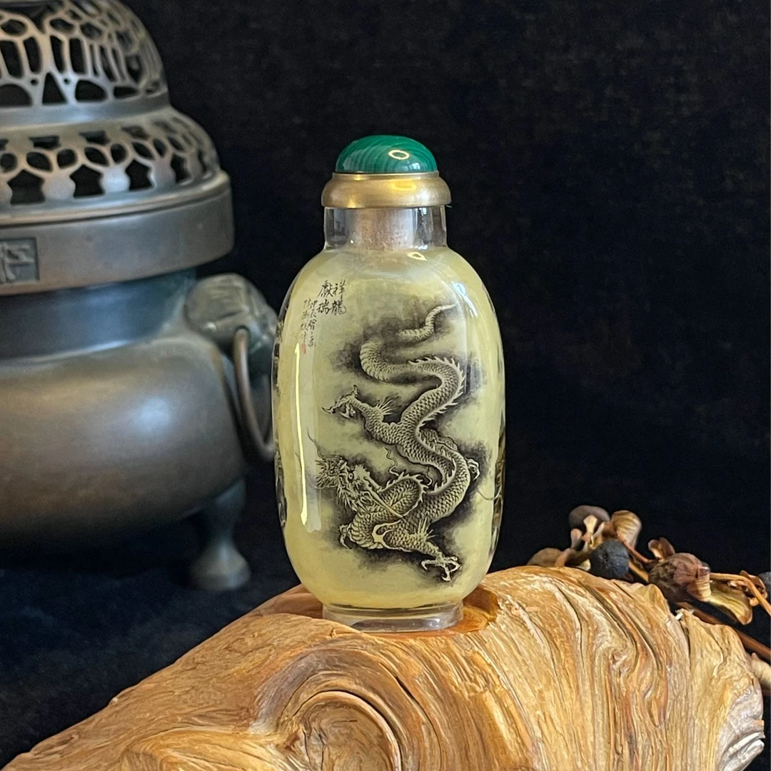 非遗内画工艺特色商务办公小礼品花纹龙纹创意手工复古老物件