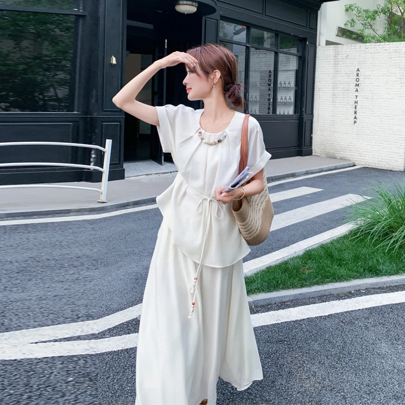 通勤风不规则设计感套装裙2025夏季新款优雅气质韩系ins风两件套