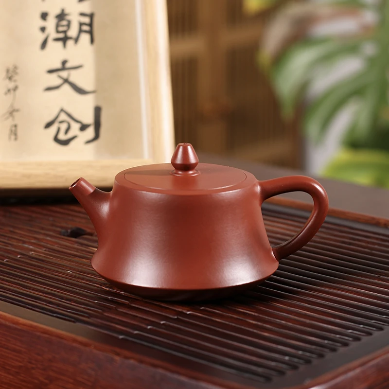 潮州原矿朱泥柱础壶170cc大容量全手泡茶壶工夫茶家用茶壶