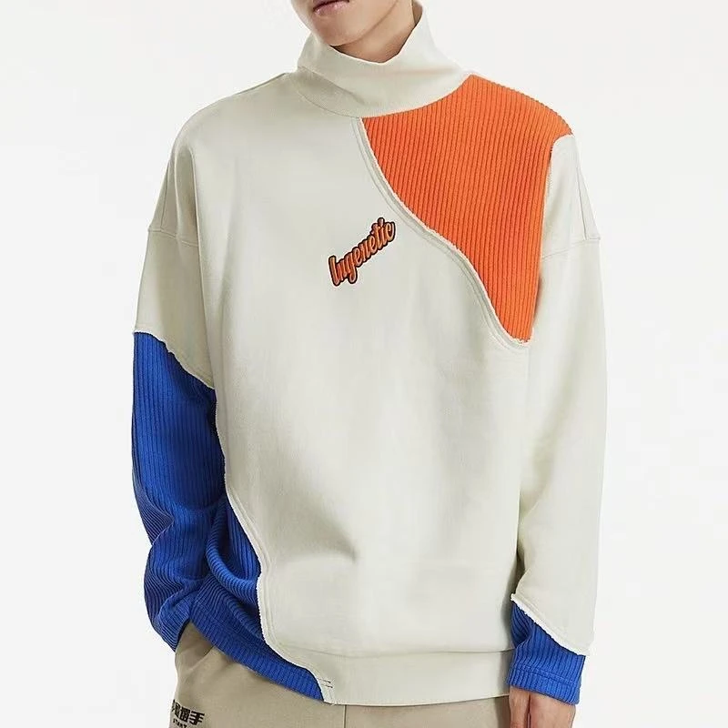 LNG56 中国选手系列 男款撞色拼接高领套头卫衣 LWDR021-1 DR021