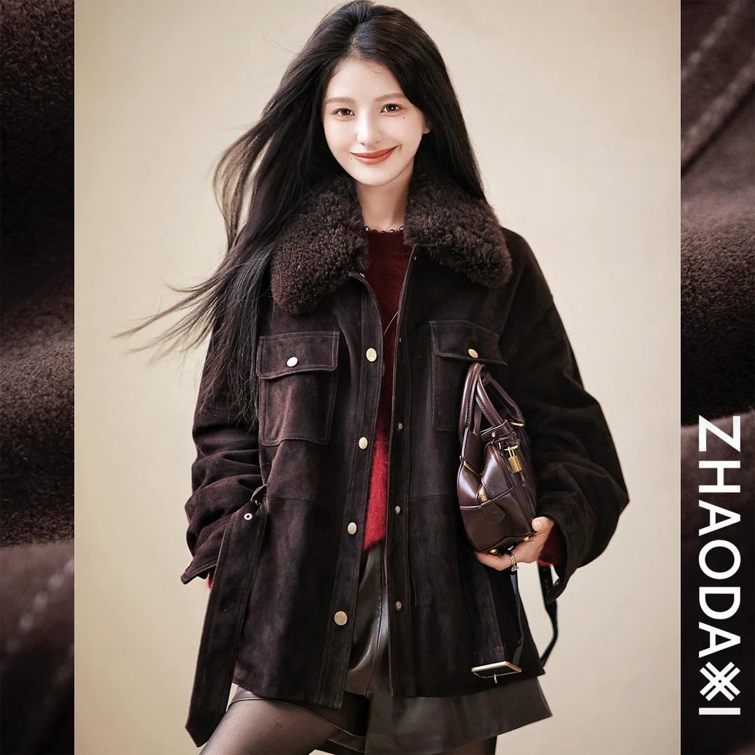 【赵大喜】奢线：权游真皮驼绒外套 | 抗风配腰带