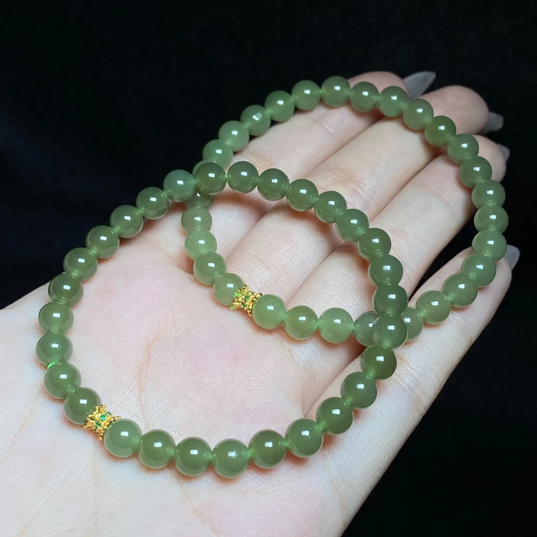 【小北好物】和田玉DIY单圈手串约6mm【多样性发一件】QH10X886