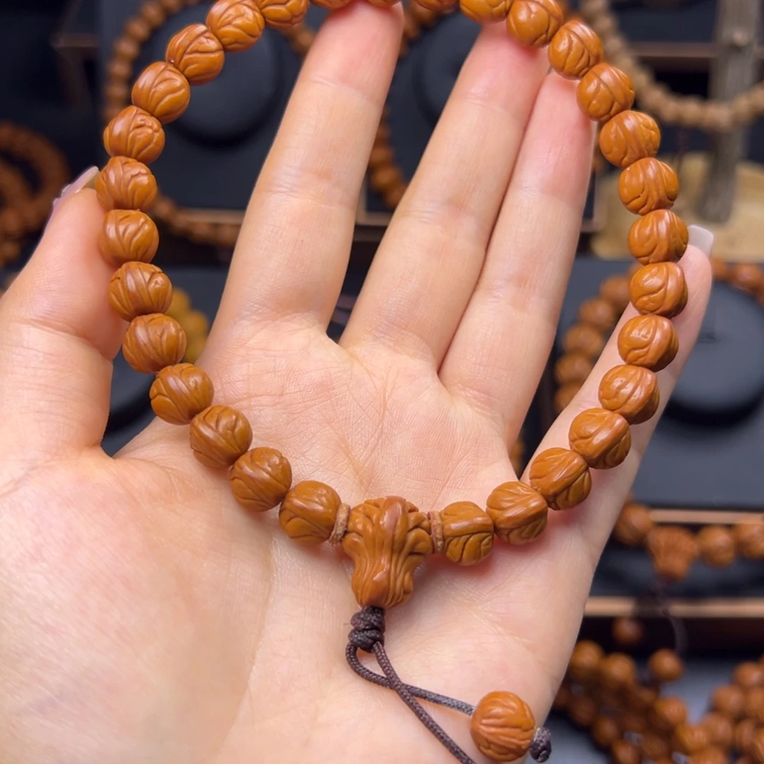 梧***栖手串桃核野生玉龙脊10