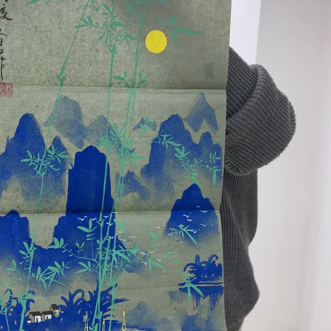 国画纯手绘无边框作品